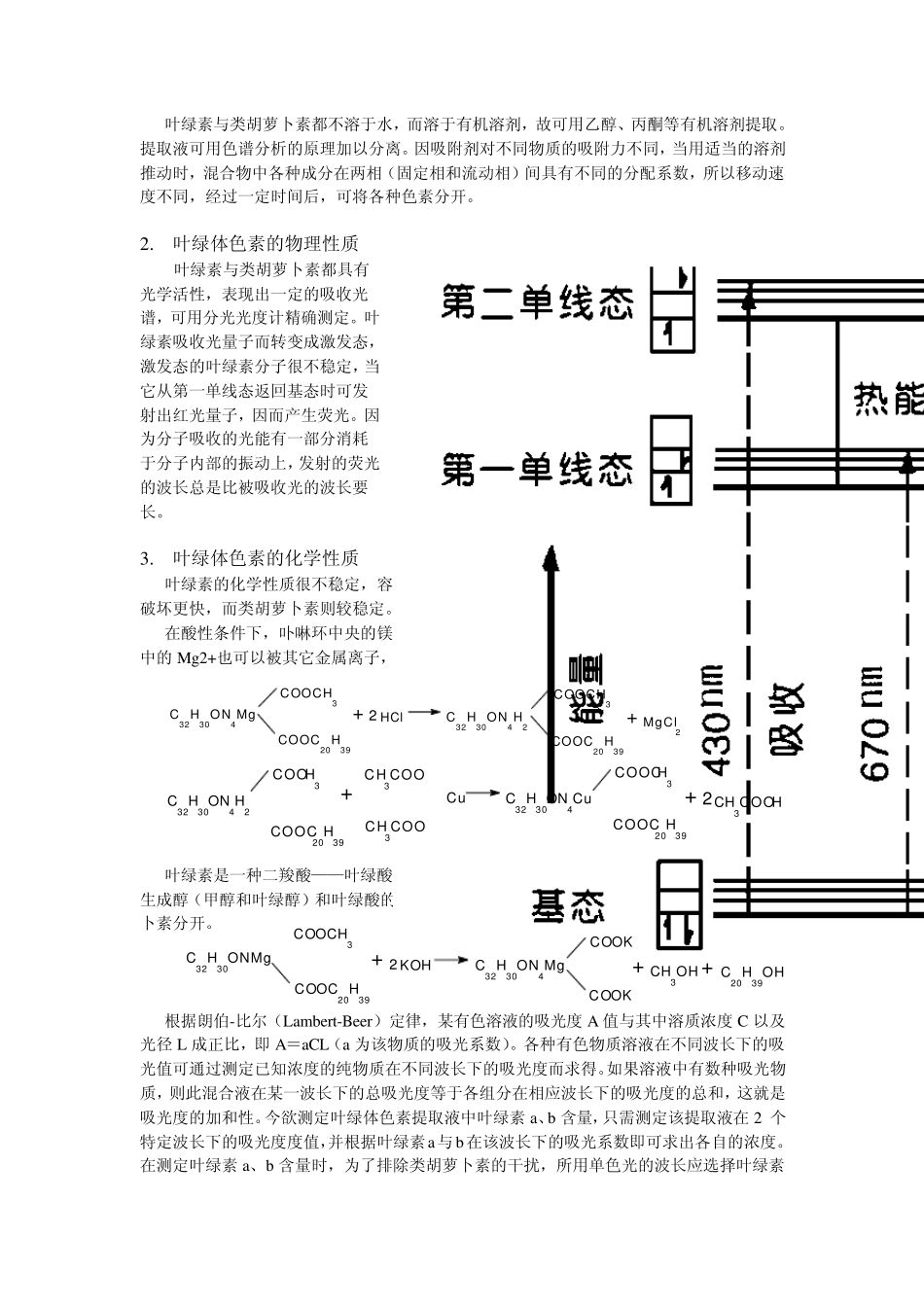 叶绿体色素的提取、分离、定量及理化性质的鉴定_第2页