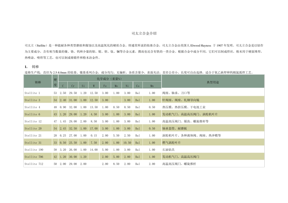 司太立合金性能_第1页