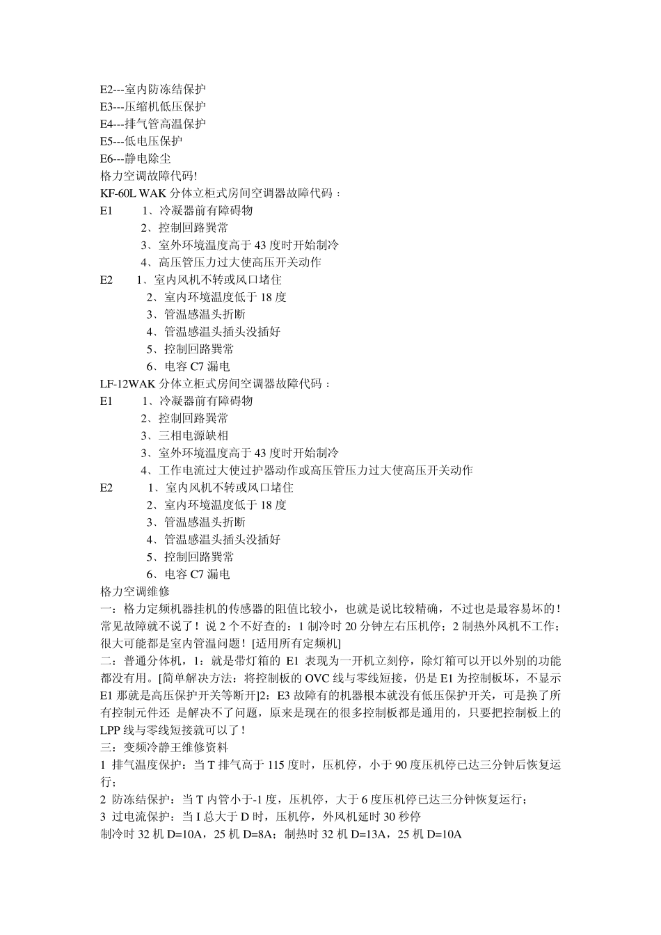各品牌空调故障代码大全_第2页