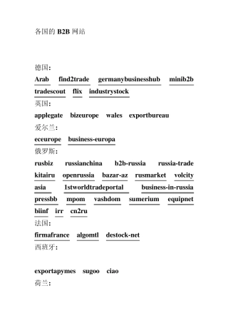各国B2B网站