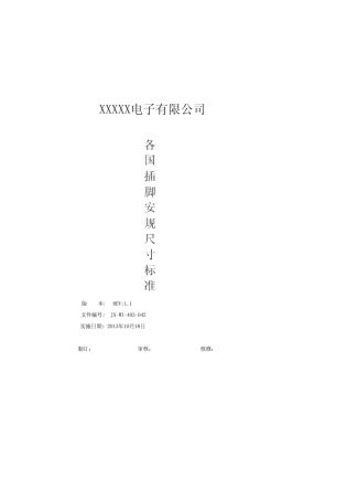 各国插脚安规尺寸标准