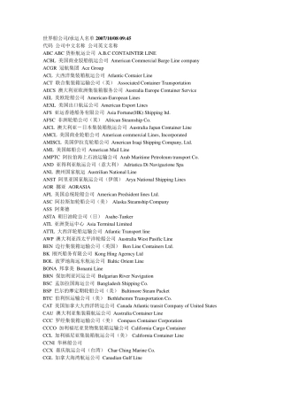 各国海运船公司一览表