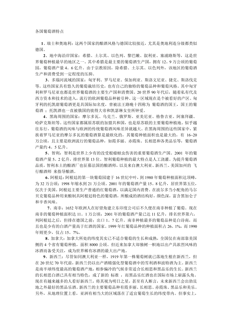 各国葡萄酒特点_第1页
