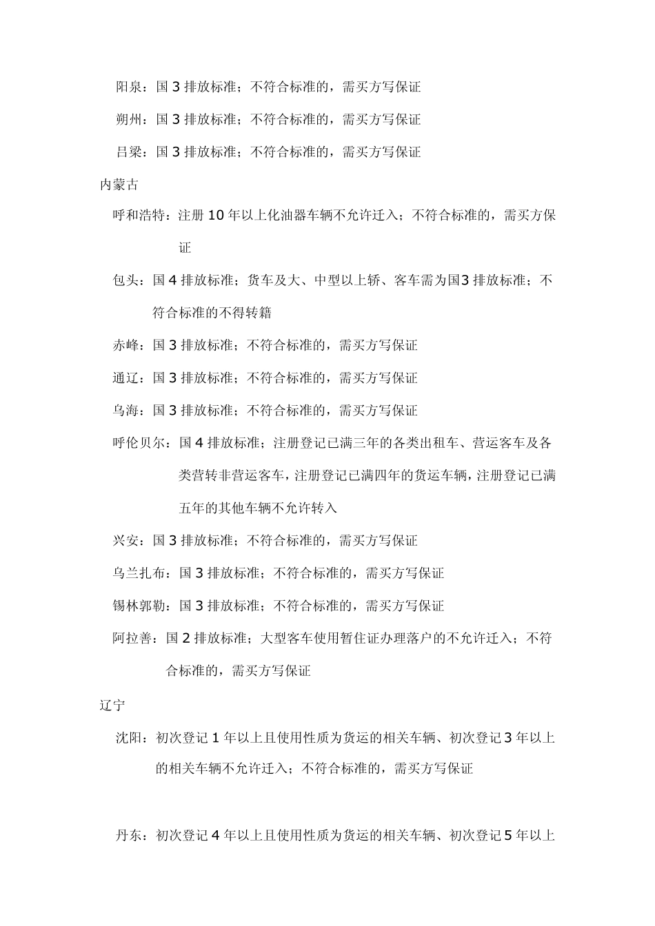 各地车辆排放标准_第2页