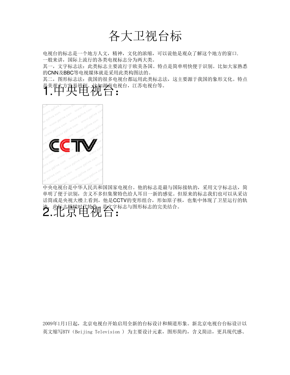 各大卫视台标_第1页