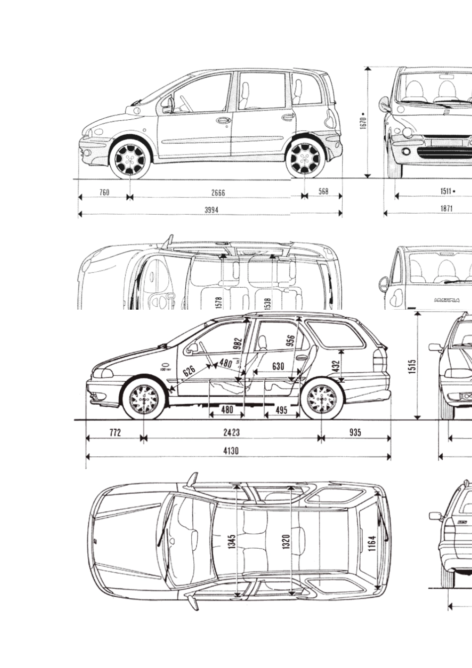 各大品牌小轿车三视图_第2页