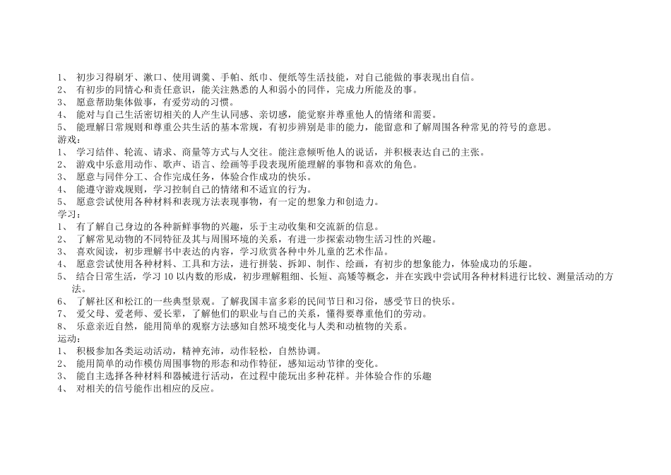 各年龄段幼儿发展评价指标_第2页