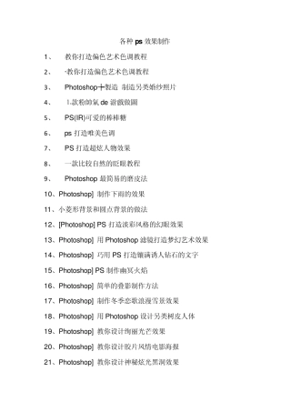 各种ps效果制作