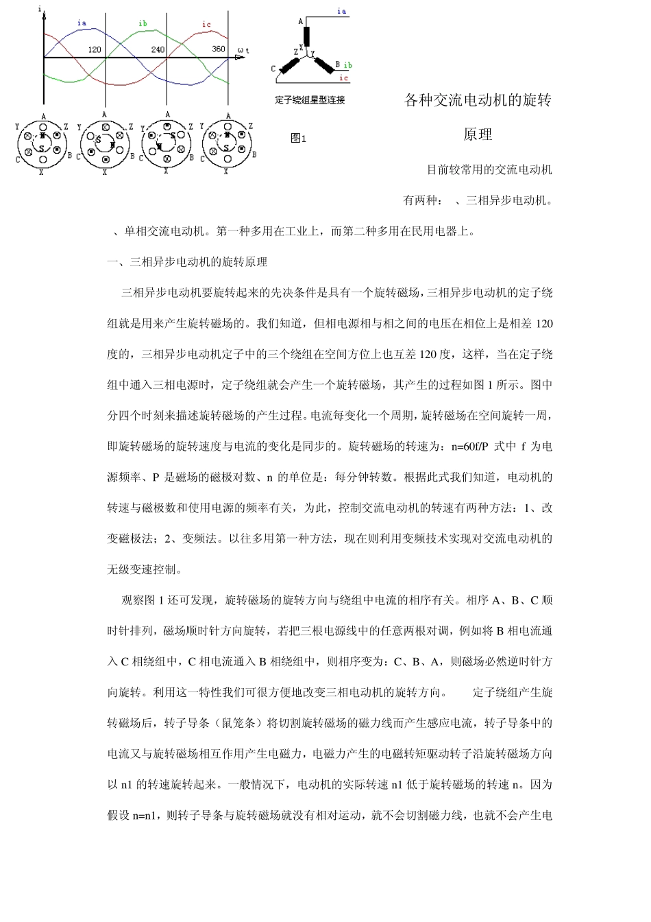 各种交流电动机的旋转原理_第1页