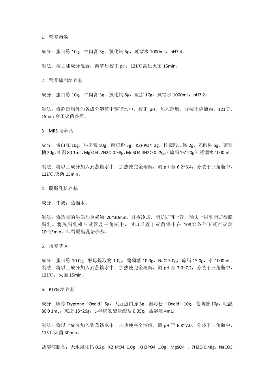 各种培养基成分_第1页