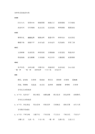 各种形式的成语归类