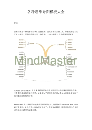 各种思维导图模板大全