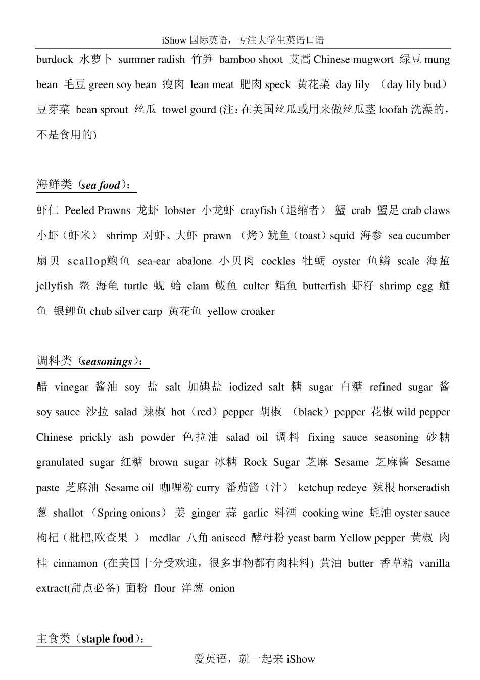 各种日常食物的英语_第2页