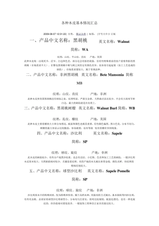 各种木皮基本情况汇总(有图)