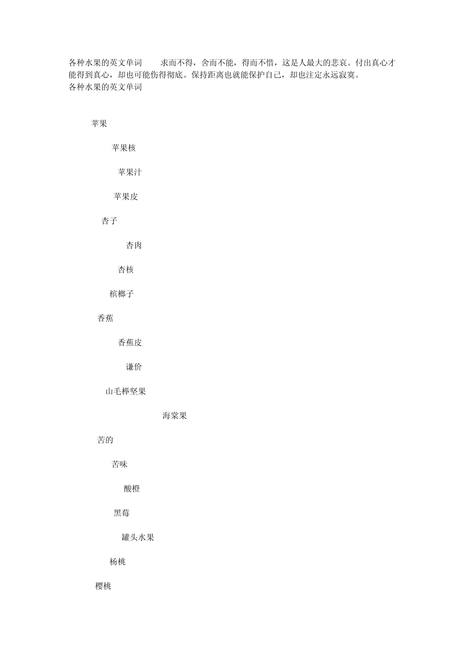 各种水果的英文单词_第1页