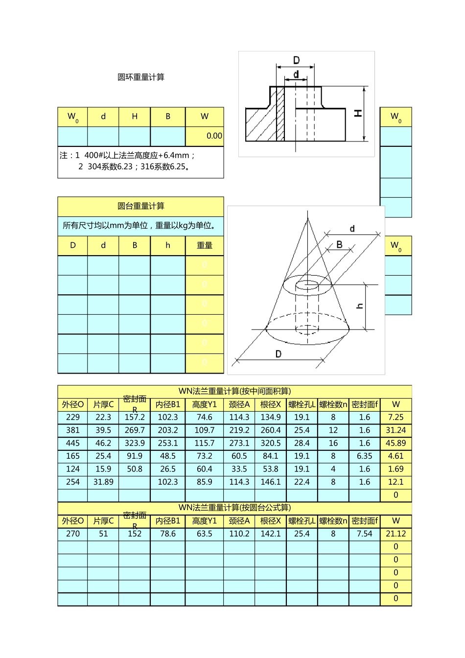 各种法兰理算重量计算方法(含示意图)_第1页