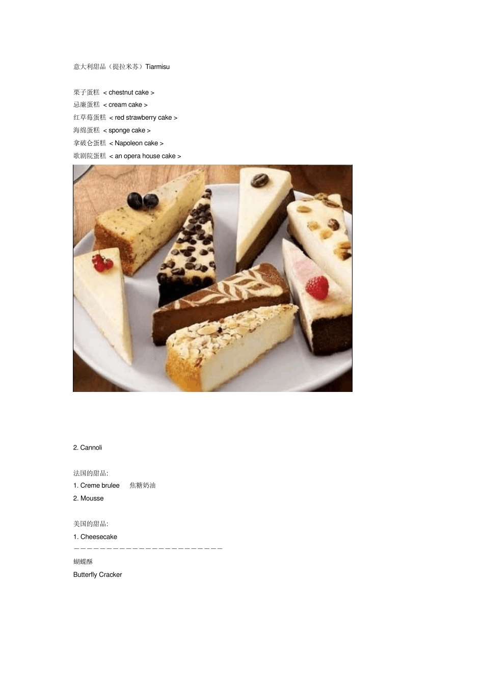 各种甜品名称英汉对照与图片_第1页