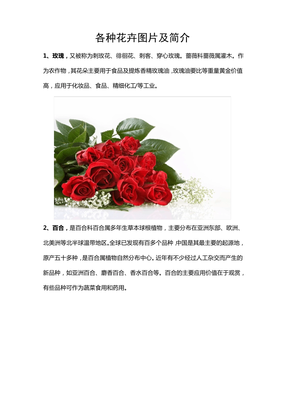 各种花卉图片及简介_第1页