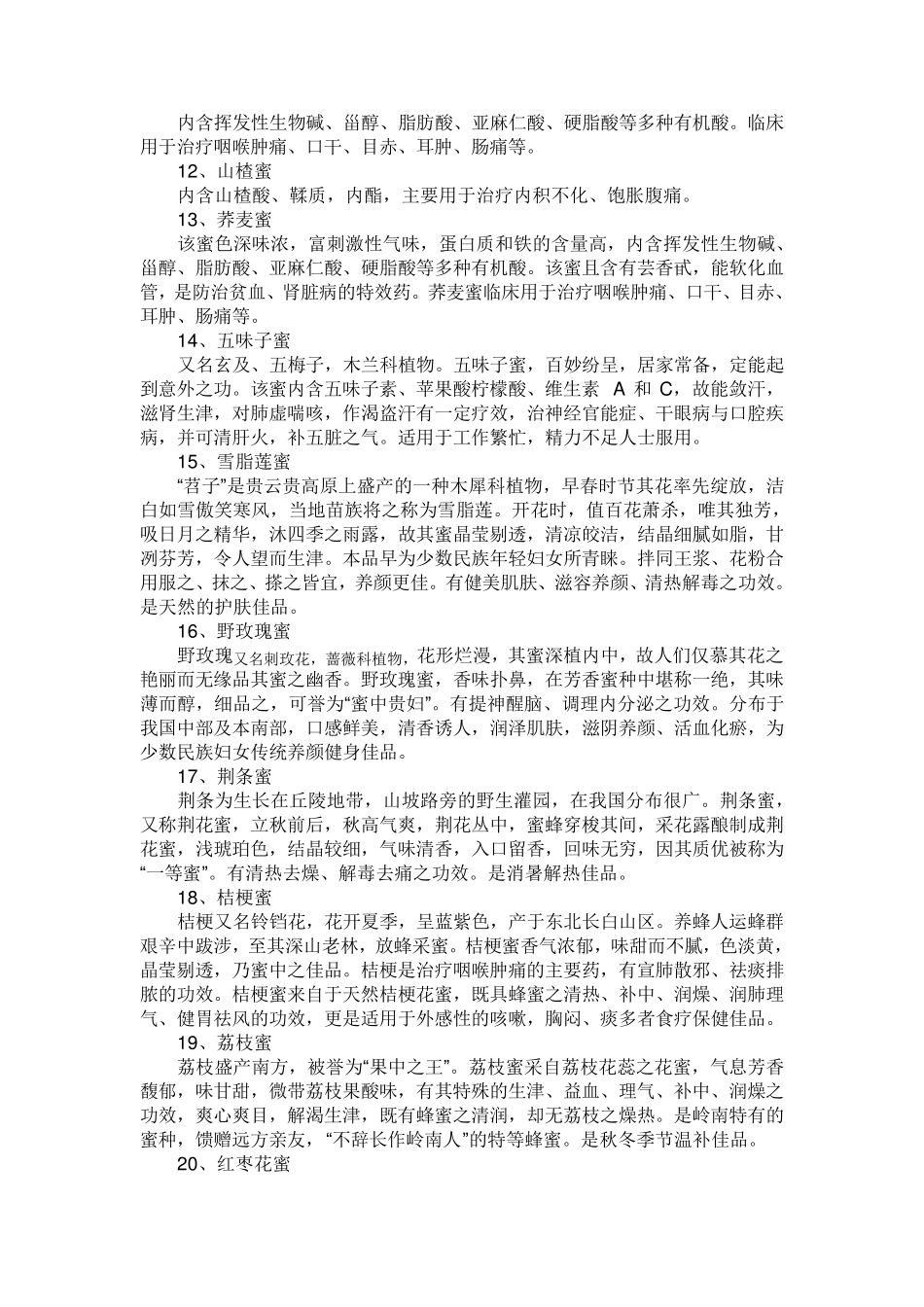 各种蜂蜜功效大全(全40种)_第3页