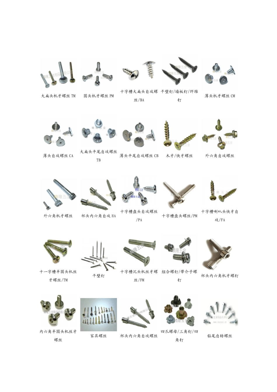 各种螺丝代号及其图片_第2页