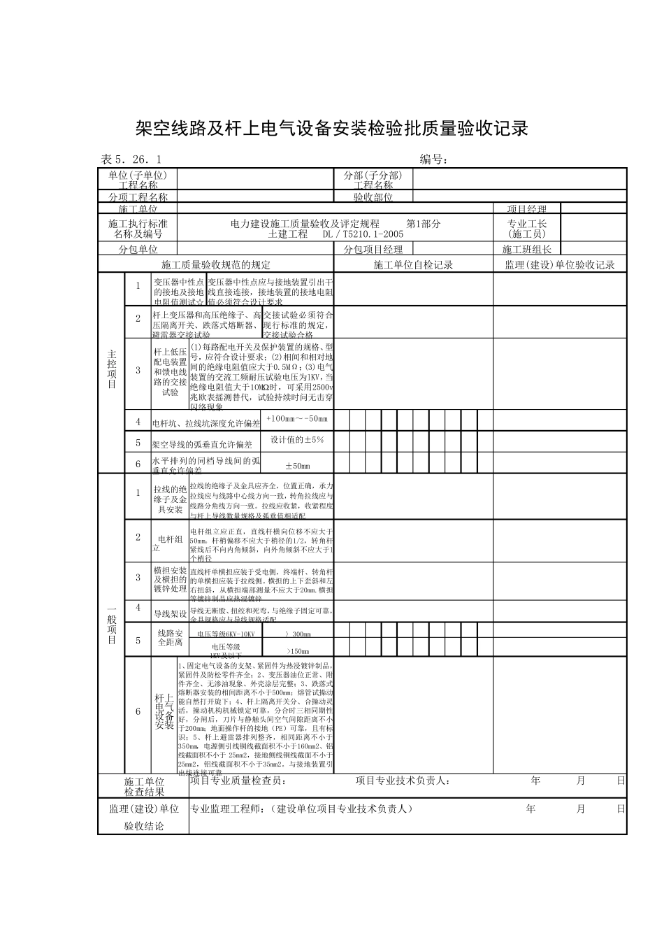 各种设备安装检验批质量验收记录(正式版)_第1页