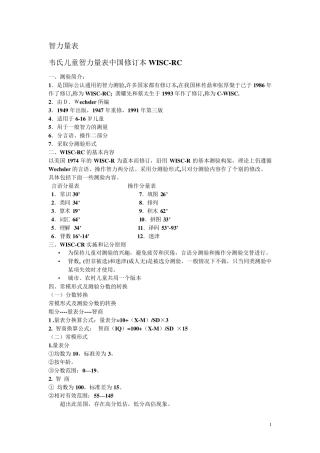 各种量表汇总