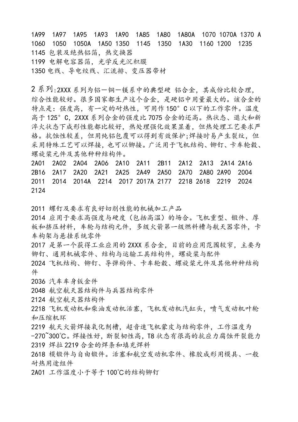 各种铝合金牌号的规格、选型、用途_第2页