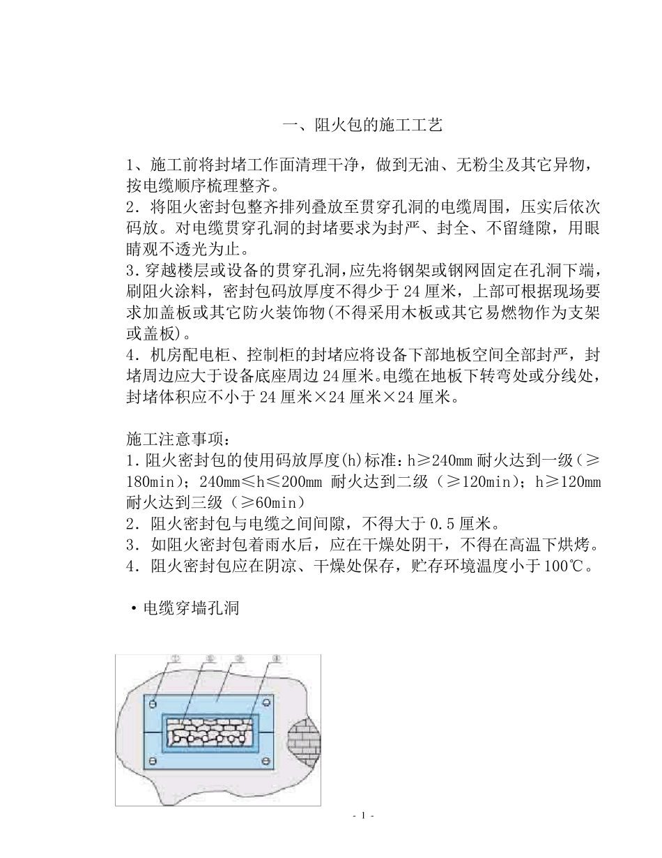 各种防火封堵材料的施工工艺_第1页