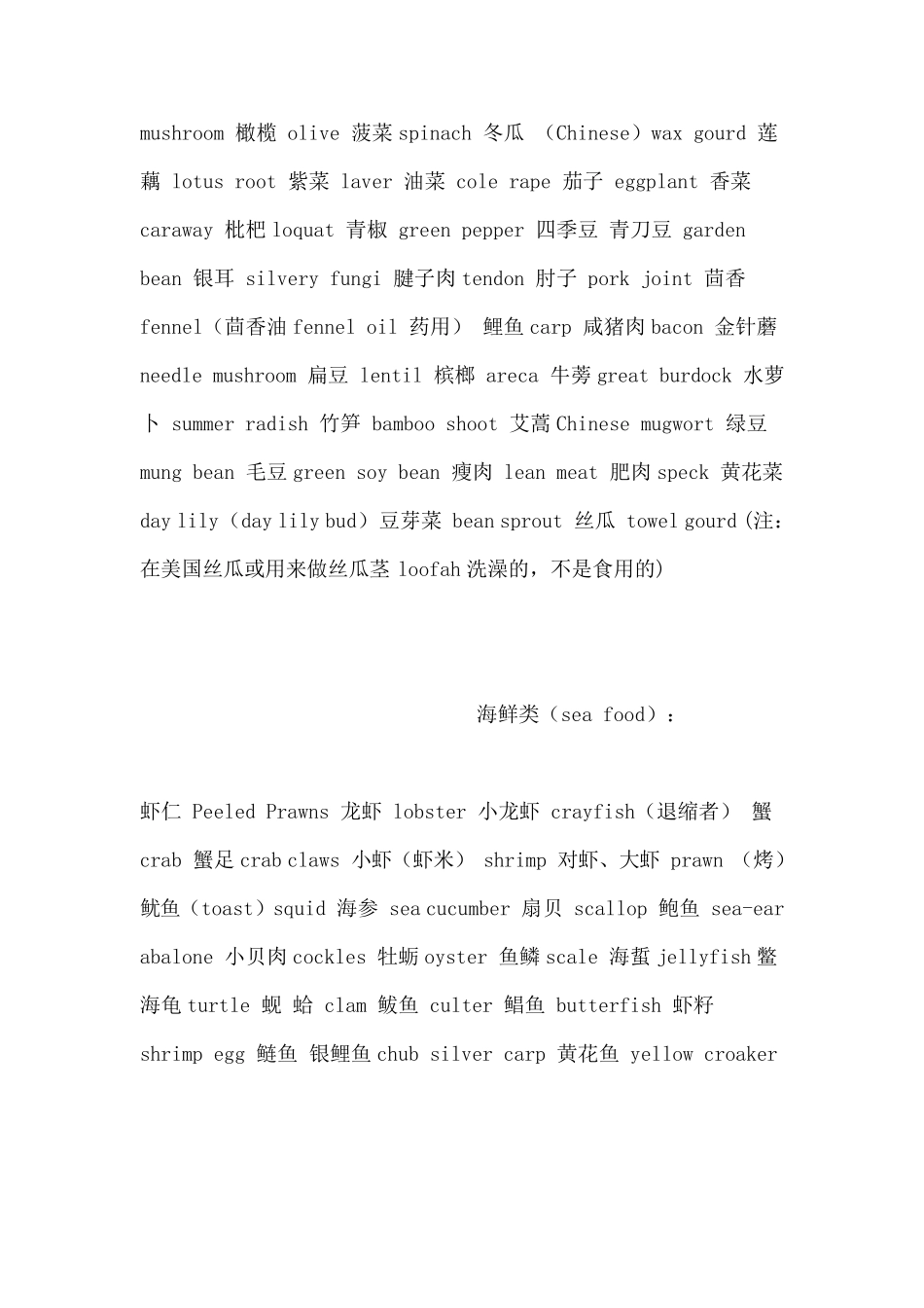 各种食物的英语单词_第2页
