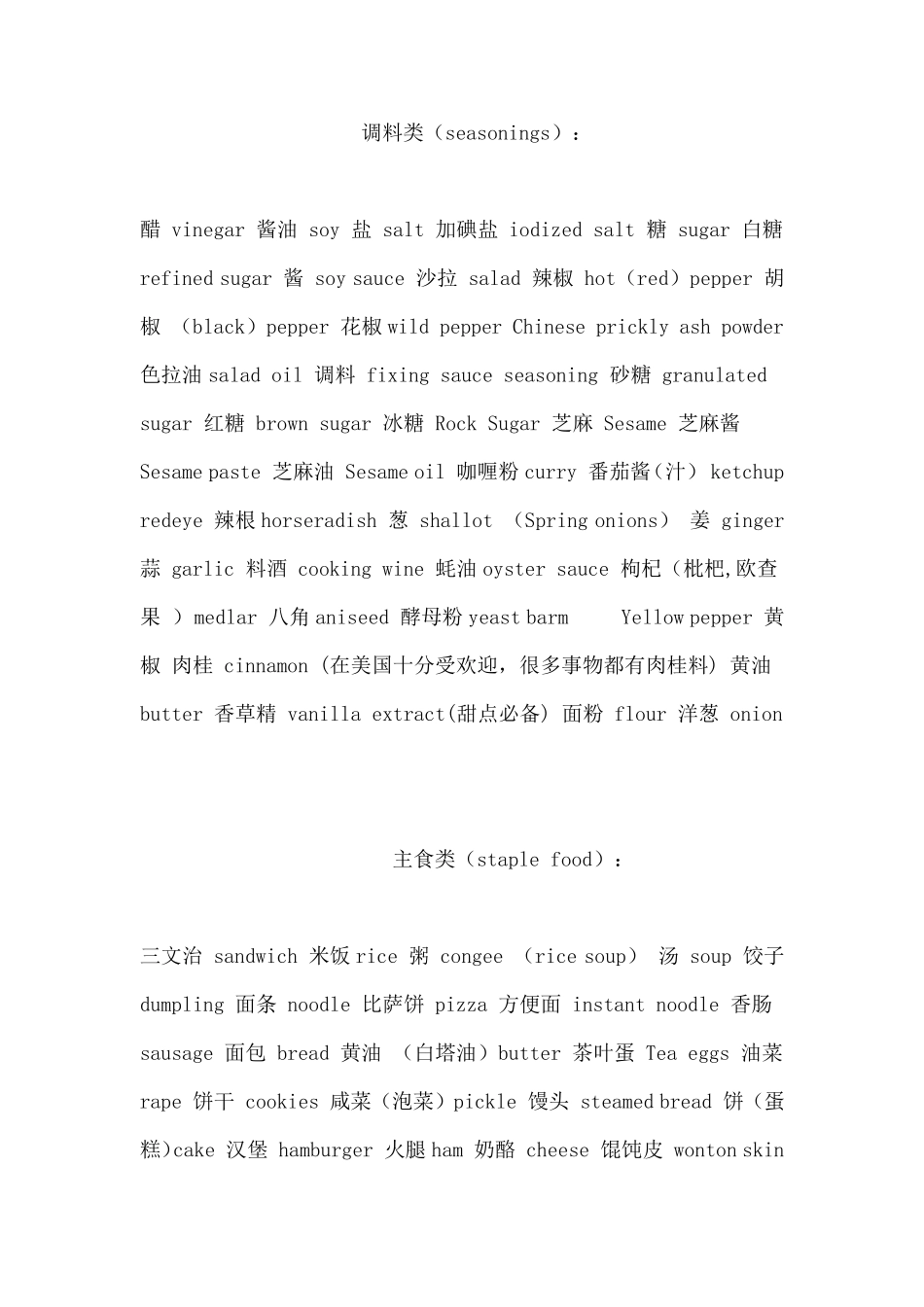 各种食物的英语单词_第3页