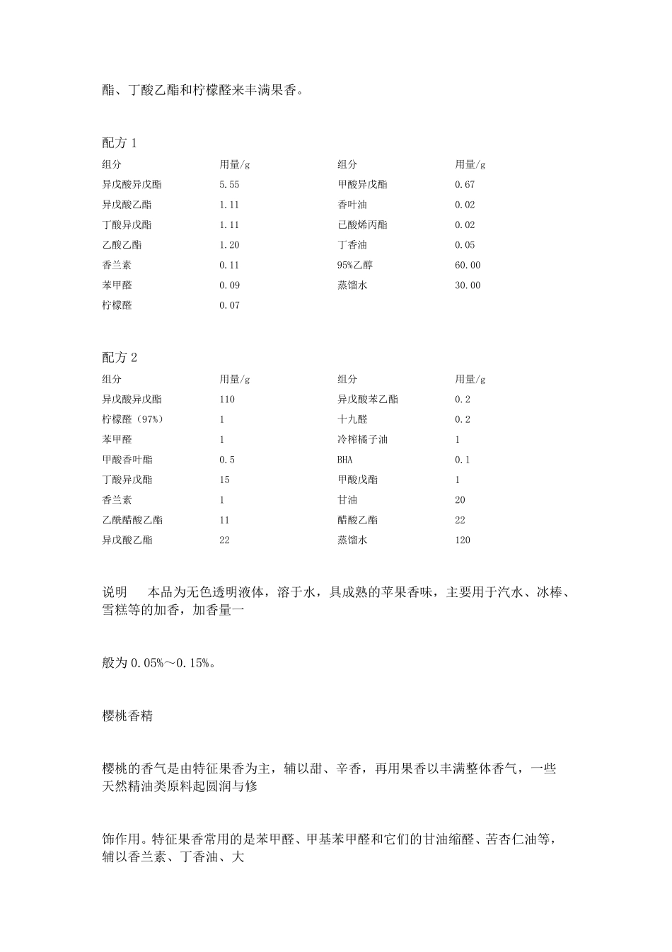 各种食用香精的配方_第3页