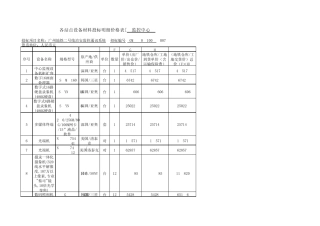 各站点设备材料投标明细价格表