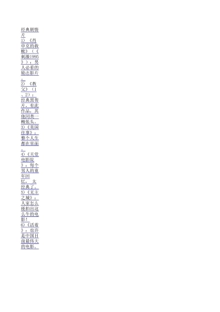 各类型经典电影推荐(很全,很完整)