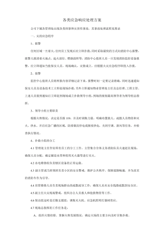 各类应急响应处理方案