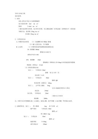 各类急救处方
