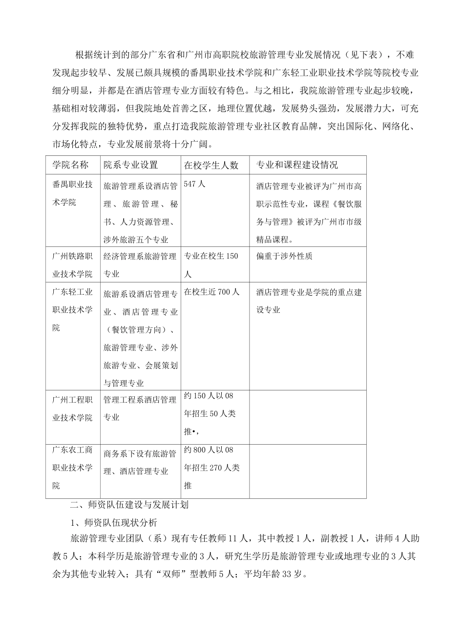 旅游管理专业建设规划调研报告_第3页