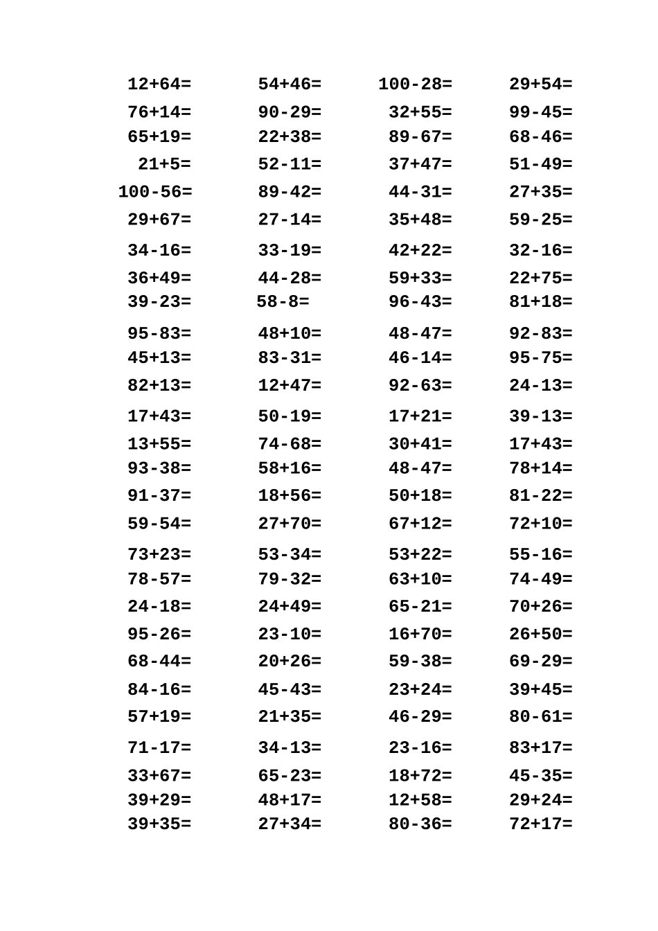 一年级加减法口算题_第2页