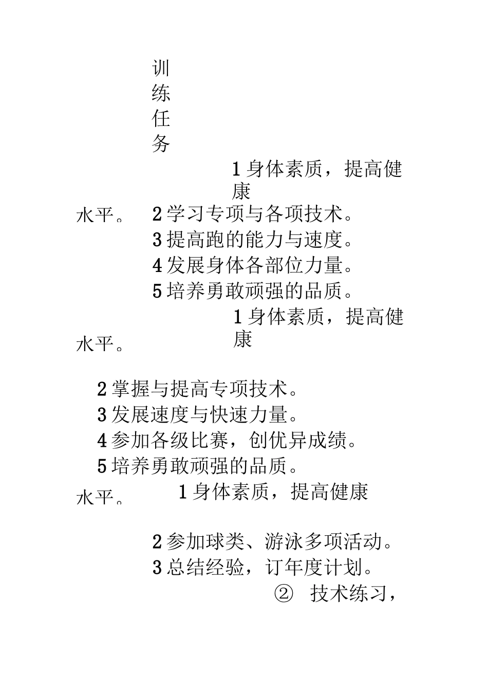 中学体育田径训练队员全年训练计划_第2页