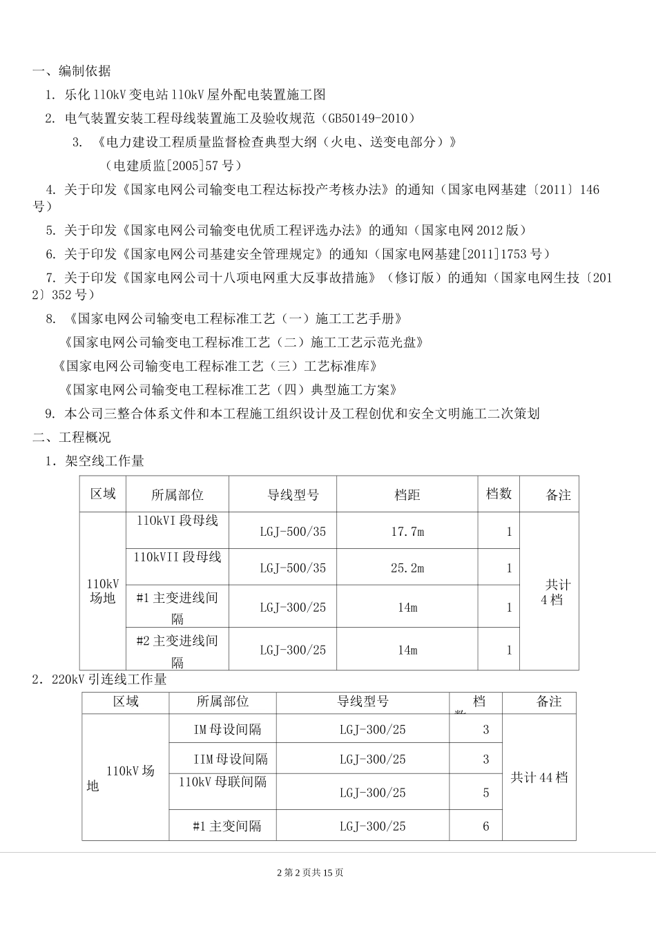 软母线安装施工方案._第2页