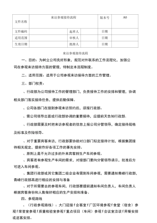 来访参观接待流程