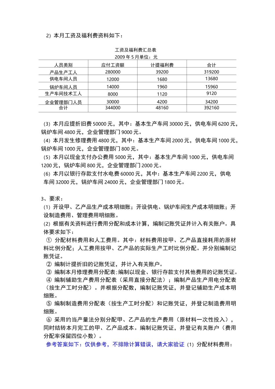 品种法习题答案_第2页