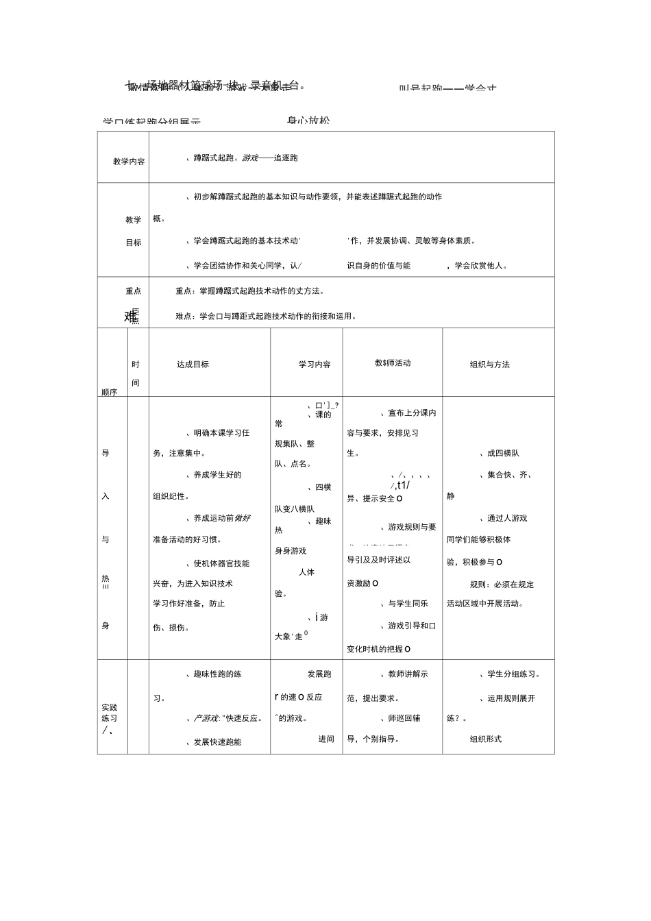 小学体育：蹲踞式起跑教学设计_第3页