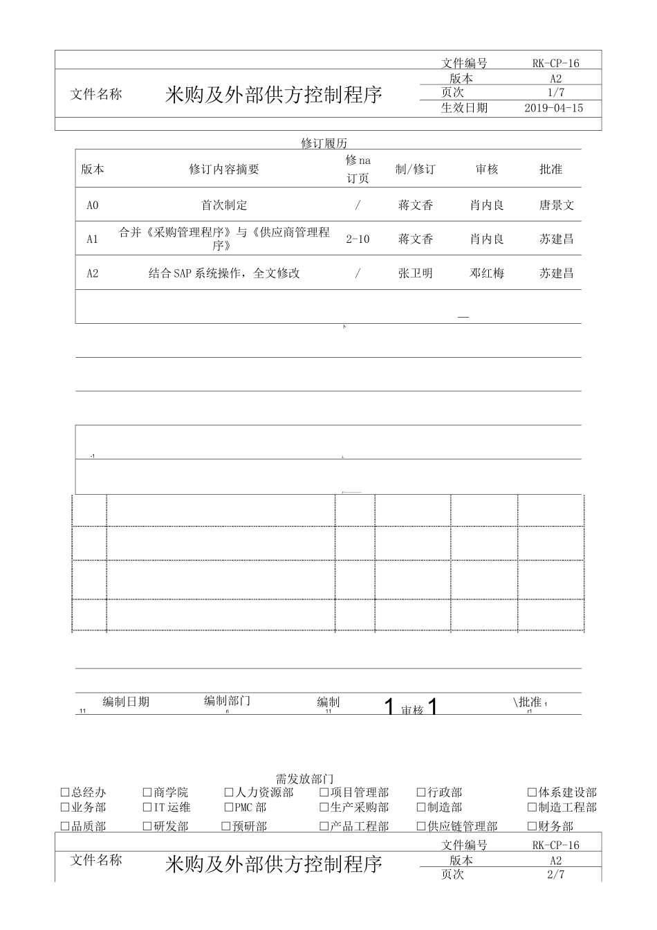 采购及外部供方控制程序_第1页