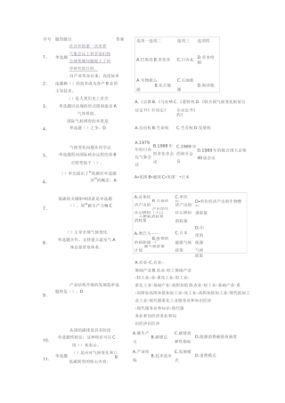 低碳经济试题与答案