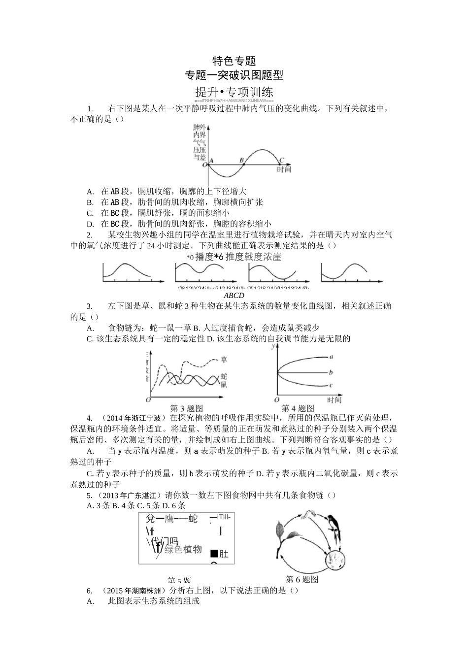 中考生物特色专题_第1页