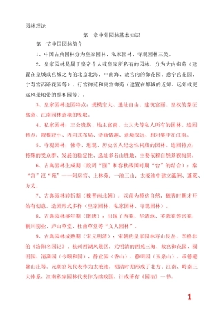 重庆市中高级园林工程师考试《园林理论》复习重点