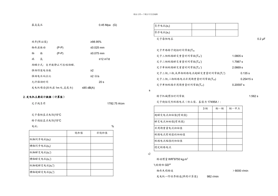 MW发电机数据汇总表_第2页