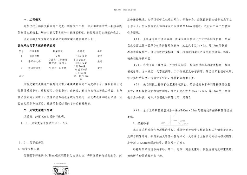 m简支箱梁贝雷支架现浇施工方案_第1页