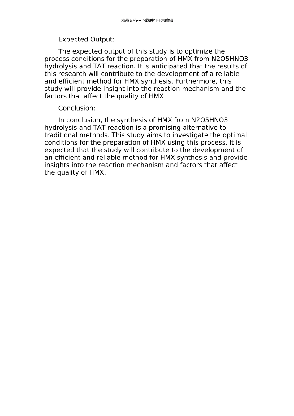 N2O5HNO3硝解TAT制备HMX反应的工艺研究的开题报告_第2页