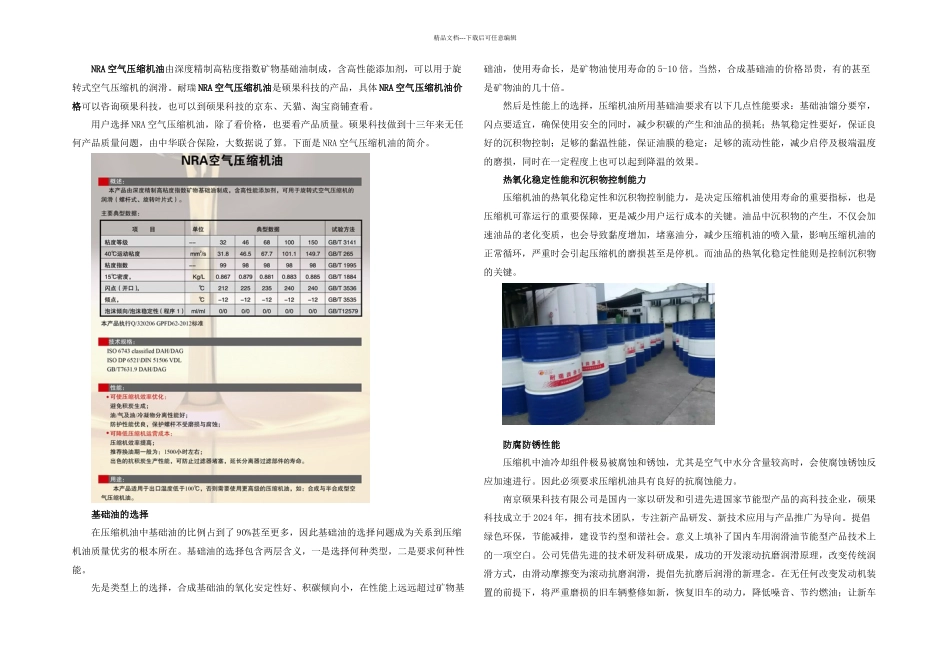 NRA空气压缩机油价格_第1页